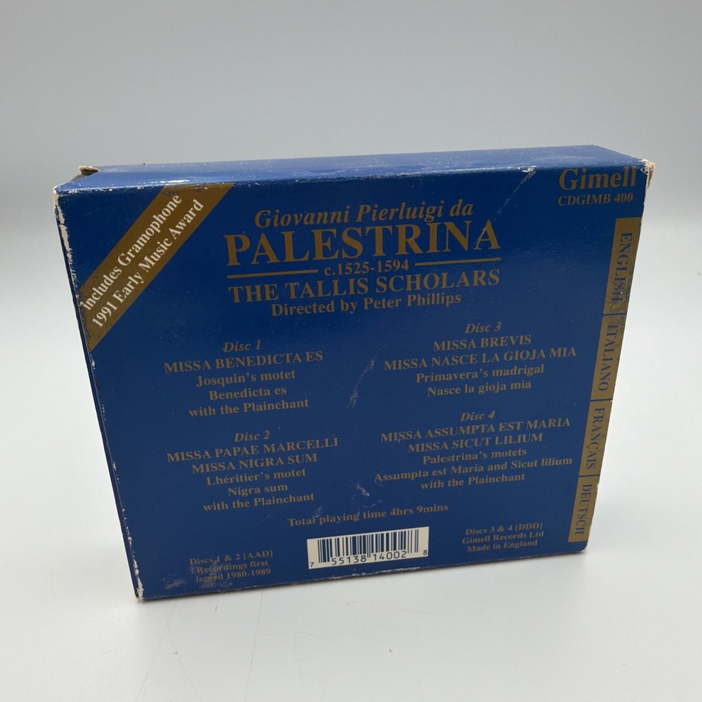 Giovanni Pierluigi da Palestrina (CD, 1993, 4 Discs, Gimell) W/Booklet #1225AH - Picture 3 of 7